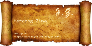 Herczog Zina névjegykártya
