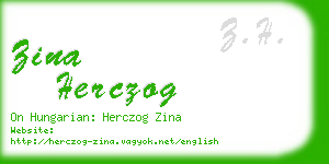 zina herczog business card